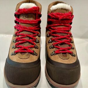 UGG Tan and Red Hiking Boots